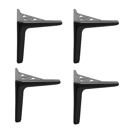 GAOBINGB 4 Stück Metall-Möbelbeine, dreieckige Möbelfüße, Ersatzbeine, Metall-Tischbeine, Möbelstützfuß, für Schrank/Kleiderschrank/TV-Schränke/Schubladen/Nachttisch (10 cm, schwarz) von GAOBINGB