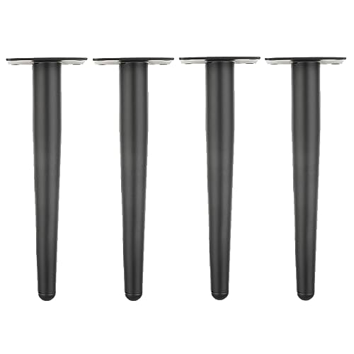 GAOBINGB 4 Stück Metall-Möbelstützbeine, konische Tischbeine, Schwarze gerade Möbelbeine, gerade konische Ersatzfüße, für Sofa, Couch, Stuhl, Ottomane, Schrank, Tisch (15 cm) von GAOBINGB