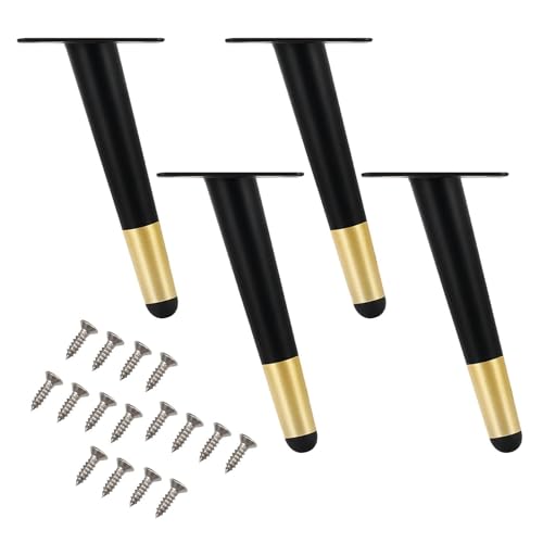 GAOBINGB 4 Stück Metall-Tischbeine, Möbelbeine, schräge, konische Möbelfüße aus Eisen, DIY-Ersatz-Sofa-Schreibtischbeine, für Schränke, Stühle, Couchtische, Frisiertische (Mehrfarbig, 12 cm) von GAOBINGB