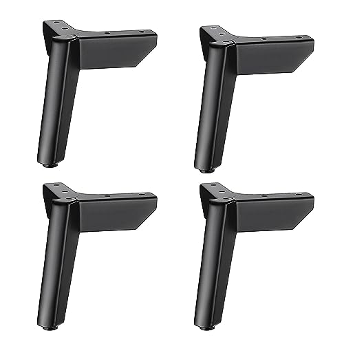 GAOBINGB 4 Stück Möbelbeine aus Metall, dreieckige Stützbeine für Möbel, dreieckige Möbelfüße aus Metall, DIY-Ersatz für Bett, Sofa, Couchtisch, TV-Schrank, Kleiderschrank (80 mm, schwarz) von GAOBINGB