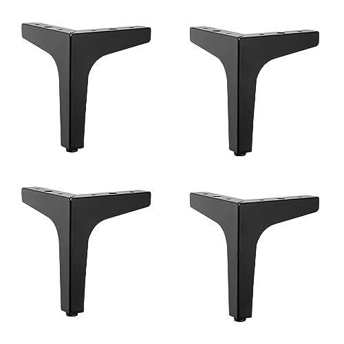 GAOBINGB 4 Stück Schwarze Möbelbeine, dreieckige Möbelfüße, Sofabeine aus Metall, Moderne dreieckige Möbelfüße aus Metall, DIY-Ersatz für Schrank, TV-Schrank, Sofa, Couch, Stuhl (13 cm) von GAOBINGB