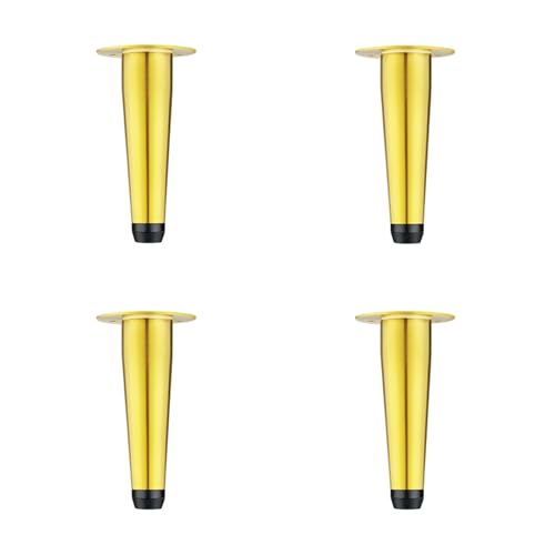 GAOBINGB 4 Stück goldene Möbelfüße, Schrankbeine aus Metall, gerade Möbelbeine aus Metall, konische Stützfüße für TV-Schrank, DIY-Ersatzbeine, für Couch, Schrank, Couchtische, Stühle (200 mm) GAOBINGB 4 Stück goldene Möbelfüße, Schrankbeine aus Metall, gerade Möbelbeine aus Metall, konische Stützfüße für TV-Schrank, DIY-Ersatzbeine, für Couch, Schrank, Couchtische, Stühle (200 mm) von GAOBINGB