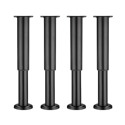 GAOBINGB 4 Stück verstellbare Möbelbeine, Metall-Sofabeine, DIY-Möbelbeine, Ersatz-Stützfüße, für Sofa, Tisch, Stuhl, Schreibtisch, Schrank, Schrankfuß (180 mm, Schwarz) von GAOBINGB