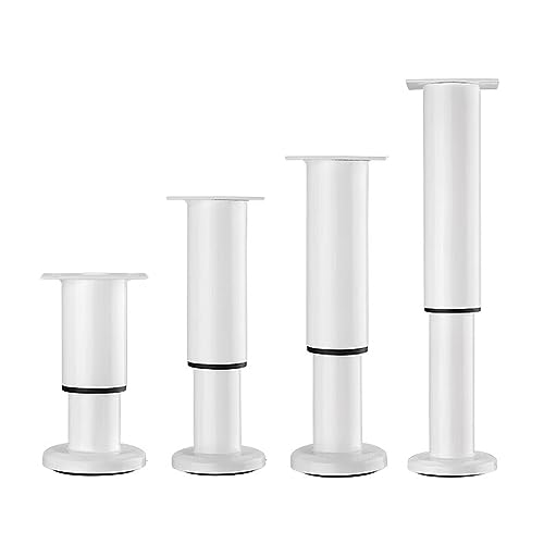 GAOBINGB 4 Stück verstellbare Möbelbeine, einziehbare Möbelstützbeine aus Metall, runde Sofabeine aus Metall, Ersatzfüße für Sofa, Tisch, Stuhl, Schreibtisch, Schrank, Schrankfuß, weiß (80 mm/3,15 Zo GAOBINGB 4 Stück verstellbare Möbelbeine, einziehbare Möbelstützbeine aus Metall, runde Sofabeine aus Metall, Ersatzfüße für Sofa, Tisch, Stuhl, Schreibtisch, Schrank, Schrankfuß, weiß (80 mm/3,15 Zo von GAOBINGB