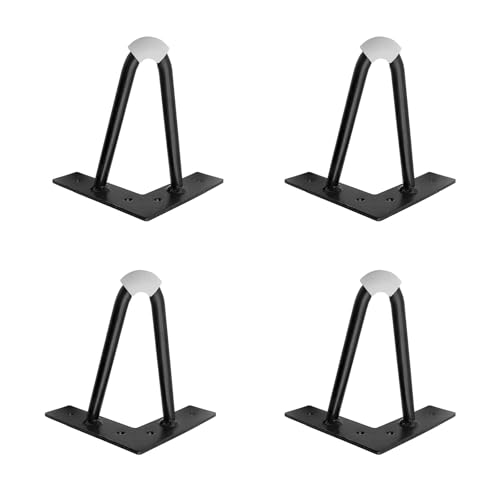 GAOBINGB 4er-Pack Haarnadelbeine, Möbelbeine aus Metall, Haarnadelbeine aus Metall, DIY-Möbelersatz-Stützbeine, für Couch, Schrank, Bett, Stuhl, TV-Ständer (100 mm/3,9 Zoll, Schwarz) von GAOBINGB