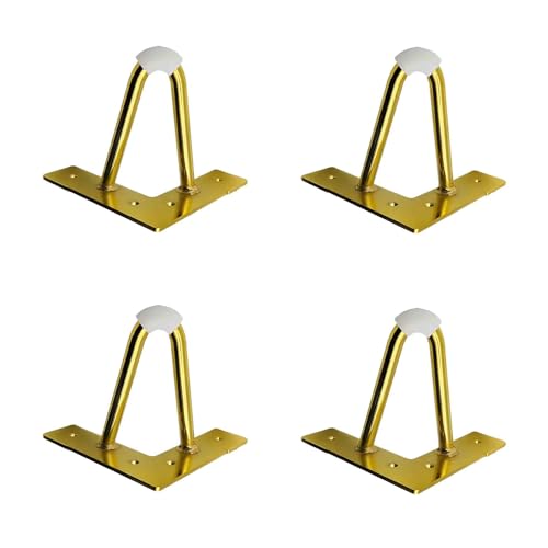GAOBINGB 4er-Pack Haarnadelbeine, Möbelbeine aus Metall, Haarnadelbeine aus Metall, DIY-Möbelersatz-Stützbeine, für Couch, Schrank, Bett, Stuhl, TV-Ständer (150 mm, Gold) von GAOBINGB