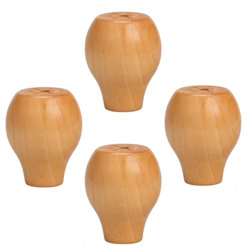 GAOBINGB 4er-Set Sofabeine aus Holz, Möbelbeine aus Massivholz, runde Ersatzfüße für Möbel in Brötchenform für Couch, Bett, Sessel, Schrank, Couchtisch, TV-Ständer, Ottomane, Zweisitzer, mit Zubehör, GAOBINGB 4er-Set Sofabeine aus Holz, Möbelbeine aus Massivholz, runde Ersatzfüße für Möbel in Brötchenform für Couch, Bett, Sessel, Schrank, Couchtisch, TV-Ständer, Ottomane, Zweisitzer, mit Zubehör, von GAOBINGB