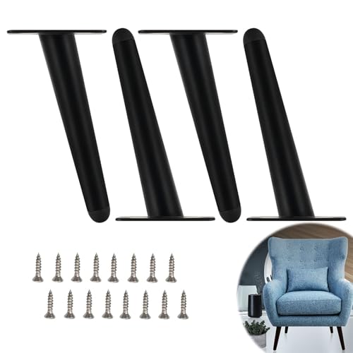 GAOBINGB Austauschbare Möbelbeine aus Metall, 4 Stück Möbeltischbeine, Sofabeine, Bett-, Fernsehschrank-, Schreibtisch-, Couchtisch-, Esstisch- und andere Möbelstützfüße, mit Schrauben (schwarz, 12 c GAOBINGB Austauschbare Möbelbeine aus Metall, 4 Stück Möbeltischbeine, Sofabeine, Bett-, Fernsehschrank-, Schreibtisch-, Couchtisch-, Esstisch- und andere Möbelstützfüße, mit Schrauben (schwarz, 12 c von GAOBINGB