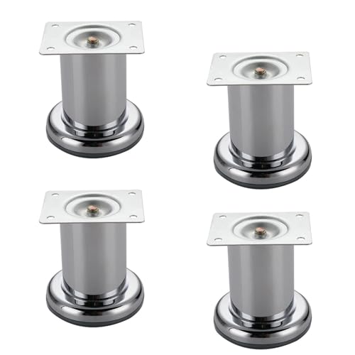 GAOBINGB Edelstahl-Möbelfüße, 4er-Set, runde Schrankfüße, Tischfüße, Sofafüße, Möbelbeine, Küchenschränke, Frühstücks-, Bar-, Schreibtisch-, Metallbeine, Couchtischfüße, Stuhlfüße, mit Sc GAOBINGB Edelstahl-Möbelfüße, 4er-Set, runde Schrankfüße, Tischfüße, Sofafüße, Möbelbeine, Küchenschränke, Frühstücks-, Bar-, Schreibtisch-, Metallbeine, Couchtischfüße, Stuhlfüße, mit Sc von GAOBINGB