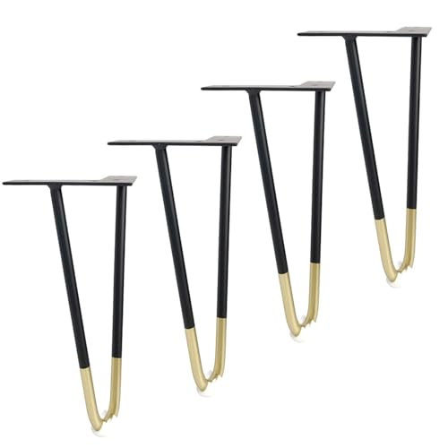 GAOBINGB Haarnadel-Tischbeine, 4 x Möbelfüße aus Metall, Möbelbeine mit 2 Stangen, Haarnadelbeine für Bett, Schrank, Sofa, Teetisch, Nachttisch, Couchtisch, Füße mit Schrauben, Bodenschutz (30 cm) GAOBINGB Haarnadel-Tischbeine, 4 x Möbelfüße aus Metall, Möbelbeine mit 2 Stangen, Haarnadelbeine für Bett, Schrank, Sofa, Teetisch, Nachttisch, Couchtisch, Füße mit Schrauben, Bodenschutz (30 cm) von GAOBINGB