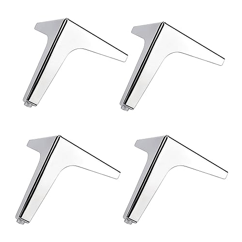 GAOBINGB Stück Silberne Sofabeine aus Metall, dreieckige Möbelbeine, Moderne dreieckige Möbelfüße aus Metall, DIY-Ersatz für Bett, Sofa, Couchtisch, TV-Schrank, Kleiderschrank (17 cm) von GAOBINGB