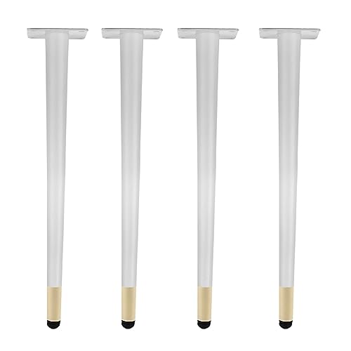 GAOBINGB Stück schräge, konische Stützbeine, Möbelbeine aus Metall, kegelförmige Schrankbeine, gerade, konische Ersatzfüße, für Fernsehschrank, Kommode, Couchtisch, Sofa, Weißgold (60 cm) von GAOBINGB