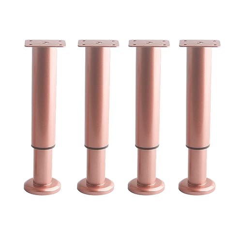 GAOBINGB Stück verstellbare Möbelbeine, Metall-Sofabeine, DIY-Möbelbeine, Ersatz-Stützfüße, für Sofa, Tisch, Stuhl, Schreibtisch, Schrank, Schrankfuß (80 mm, Roségold) von GAOBINGB