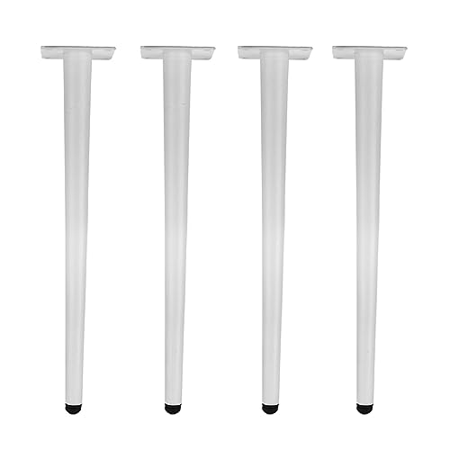 GAOBINGB Stück weiße gerade Möbelbeine, Möbelbeine aus Metall, kegelförmige Schrankbeine, Moderne gerade, konische Ersatzfüße, für Fernsehschrank, Kommode, Couchtisch, Couch (50 cm) von GAOBINGB