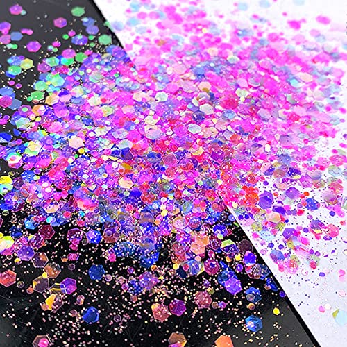 12 Farbkosmetische Glitzer Holographics Glitzer Fine Glitzer Ideal Für Kunsthandwerk Epoxy Haardekoration von GAOFESA