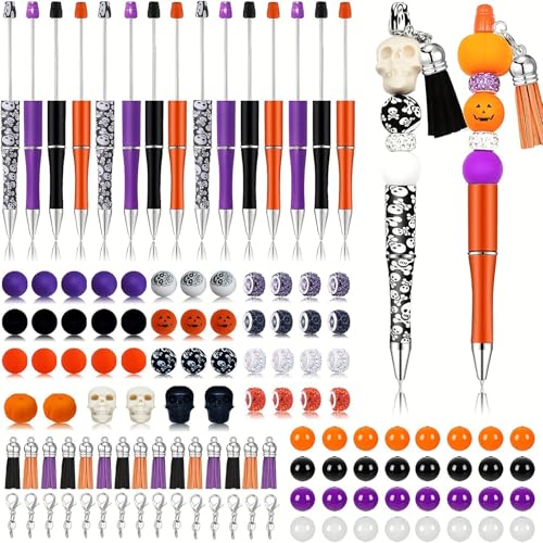 123 Stück Perlen-Kugelschreiber mit Perlen, Karabinerverschlüsse, Schlüsselanhänger, Quasten, Anhänger für Halloween, Weihnachten, Kindergeburtstag 123 Stück Perlen-Kugelschreiber mit Perlen, Karabinerverschlüsse, Schlüsselanhänger, Quasten, Anhänger für Halloween, Weihnachten, Kindergeburtstag von GAOFESA