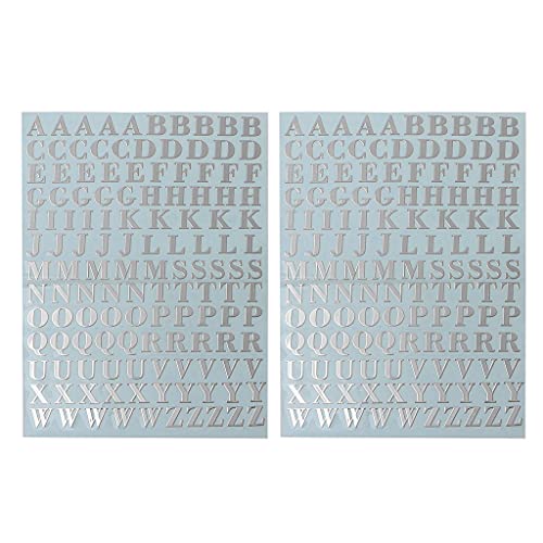 2 Blätter Glitzer Buchstaben Aufkleber Selbst Kleber Digitaler Metallaufkleber 26 Buchstaben Aufkleber Dekoration A Z Sticker von GAOFESA