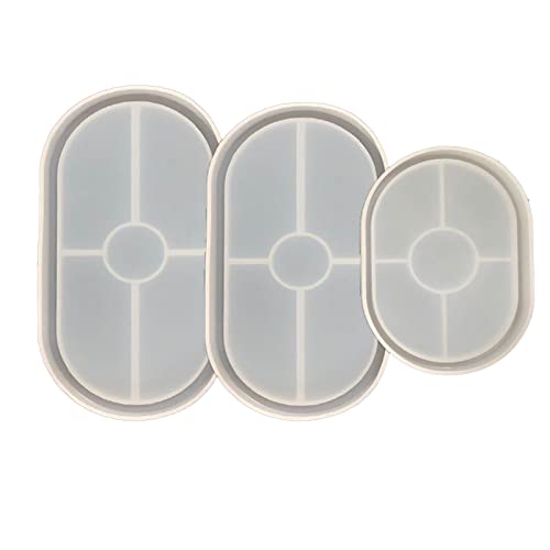 3 x große, kleine ovale Tabletts aus Epoxidharz, Silikonform 3 x große, kleine ovale Tabletts aus Epoxidharz, Silikonform von GAOFESA