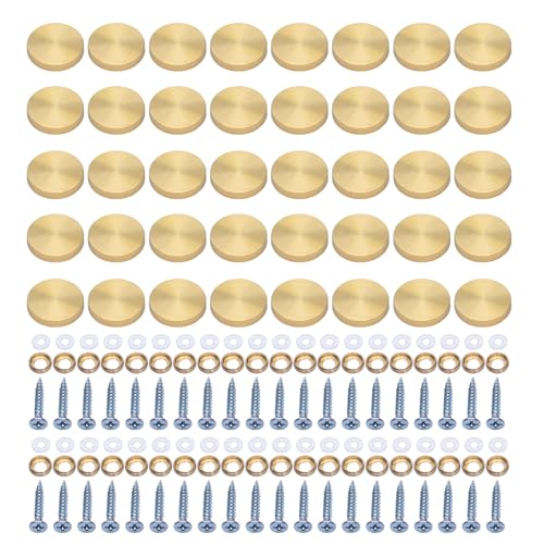 40 Stück Dekorative Glasschrauben Stahlkappen Rostfrei Schraubkappen Set für Badezimmer Küche Decke & Wand Dekorationen 40 Stück Dekorative Glasschrauben Stahlkappen Rostfrei Schraubkappen Set für Badezimmer Küche Decke & Wand Dekorationen von GAOFESA