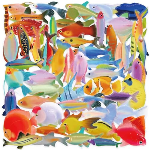 50 Blatt Meerestier Aufkleber Fisch Aufkleber Fisch Decal Deko Sticker Scrapbook Sticker Ozeane Aufkleber von GAOFESA