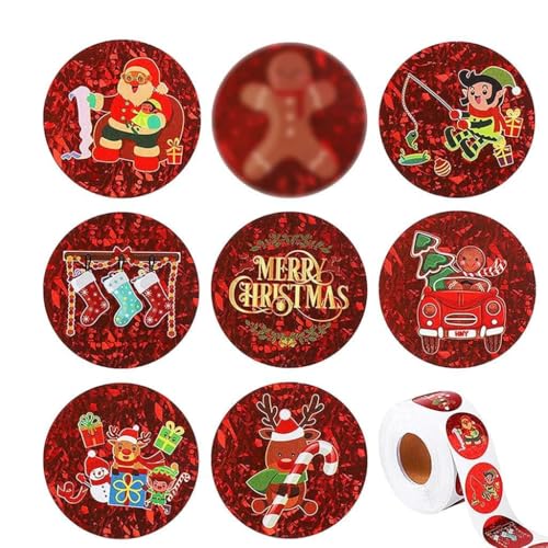 500 Stück Weihnachtsaufkleber, Weihnachtsmann, dekorative Siegel-Etiketten, 8 Designs für Backen, Paket, Umschläge, Schreibwaren, Dekoration 500 Stück Weihnachtsaufkleber, Weihnachtsmann, dekorative Siegel-Etiketten, 8 Designs für Backen, Paket, Umschläge, Schreibwaren, Dekoration von GAOFESA