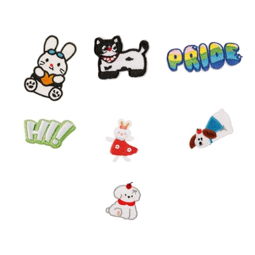 7 PCs Hunde Bestickte Flecken Katzen Eisen Auf Flecken Kaninchen Reparaturflecken Auf Applique Patches Für Die Beutel Reparieren 7 PCs Hunde Bestickte Flecken Katzen Eisen Auf Flecken Kaninchen Reparaturflecken Auf Applique Patches Für Die Beutel Reparieren von GAOFESA