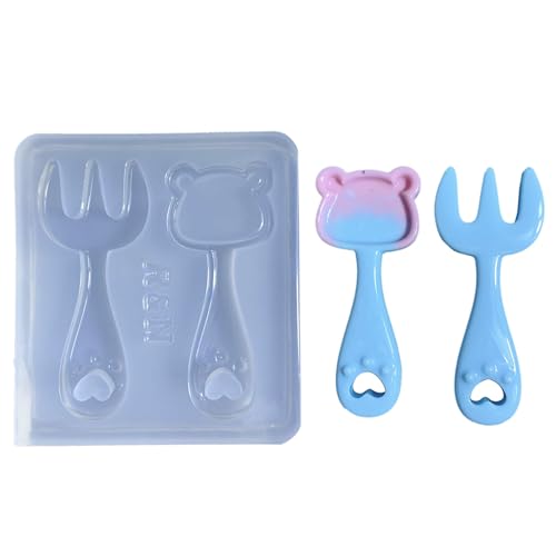 Bärenmessergabel Ornamente Dekoration Silikonform Anhänger Handgefertigte Dekoration Schimmel Für Valentinstag Geburtstagsgeschenk von GAOFESA