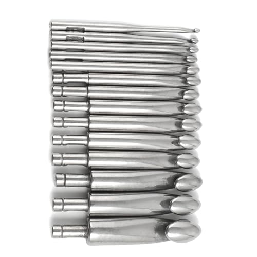 Ergonomische Edelstahl-Häkelnadeln für Erwachsene und Kinder, großes Häkelnadel-Set, große Metall-Häkelnadel für dickes Garn von GAOFESA