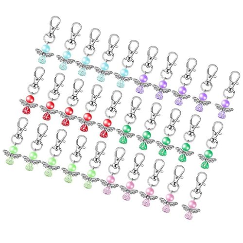GAOFESA 30 Stück Segen-Schlüsselanhänger, Perlen, Flügel-Anhänger, Schlüsselanhänger für Gäste, Babypartys, Hochzeit, Party, Giveaway, zufällige Farbe GAOFESA 30 Stück Segen-Schlüsselanhänger, Perlen, Flügel-Anhänger, Schlüsselanhänger für Gäste, Babypartys, Hochzeit, Party, Giveaway, zufällige Farbe von GAOFESA
