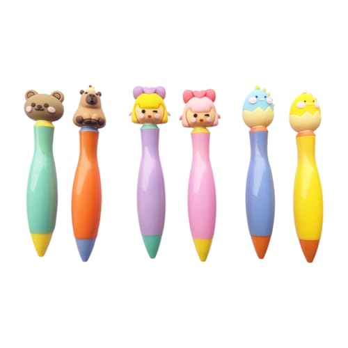 GAOFESA Cartoon-Taschen-Kugelschreiber, lustig, kurz, 0,7 mm, für Schreiben, Tagebuch, Schule, Büro, Zubehör, 6 Stück GAOFESA Cartoon-Taschen-Kugelschreiber, lustig, kurz, 0,7 mm, für Schreiben, Tagebuch, Schule, Büro, Zubehör, 6 Stück von GAOFESA