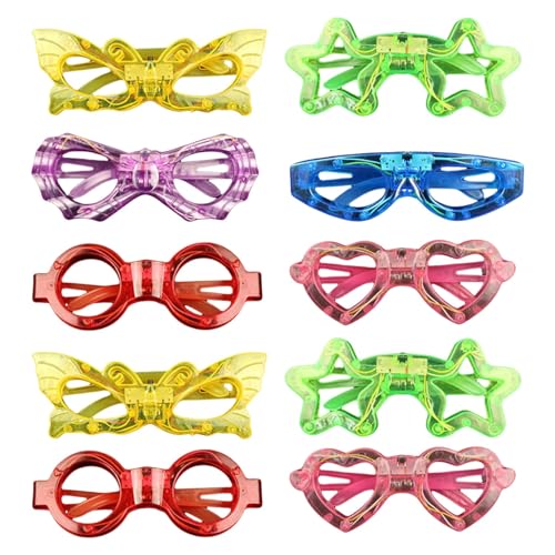 GAOFESA Geburtstagsparty-LED-Brille für Erwachsene und Kinder, Party-Brillen, Cosplay-Zubehör, Brille für Nachtclub, Bühnenshows, 10 Stück GAOFESA Geburtstagsparty-LED-Brille für Erwachsene und Kinder, Party-Brillen, Cosplay-Zubehör, Brille für Nachtclub, Bühnenshows, 10 Stück von GAOFESA