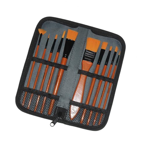 Künstlerpinsel, Aquarellpinsel mit Organizer-Etui für Acryl, Öl, Aquarell, Gouache, Malerei, Körpermalerei, Malpinsel, 10 Stück Künstlerpinsel, Aquarellpinsel mit Organizer-Etui für Acryl, Öl, Aquarell, Gouache, Malerei, Körpermalerei, Malpinsel, 10 Stück von GAOFESA