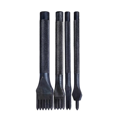 Leder-Bastelwerkzeug-Set, Zinken-Werkzeug-Set, Lederhandwerk, Schnürung, Nähwerkzeug, Lederverarbeitung, Lochstanzer, 4 Stück Leder-Bastelwerkzeug-Set, Zinken-Werkzeug-Set, Lederhandwerk, Schnürung, Nähwerkzeug, Lederverarbeitung, Lochstanzer, 4 Stück von GAOFESA