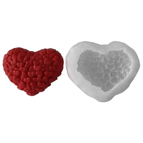 Liebe Herzform Kerze Silikonform 3D Harz Ornament Making Valentinstag Aromatherapie Duft Kerzenseife Schimmel von GAOFESA