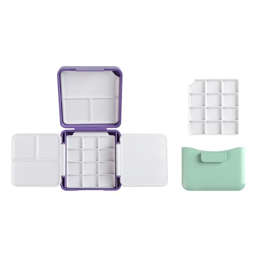 Luftdichte Farbpalettenbox mit Pinselreiniger für Aquarell-Reise, Malpaletten, Box mit Pinsel-Unterlegscheibe, Outdoor-Skizzier-Set von GAOFESA