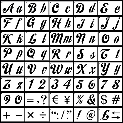 Malvorlagen mit ausgehöhlten Buchstaben, Zahlen, Schablonen, wiederverwendbar, zum Malen, Basteln, Wanddekoration, 40 Stück Malvorlagen mit ausgehöhlten Buchstaben, Zahlen, Schablonen, wiederverwendbar, zum Malen, Basteln, Wanddekoration, 40 Stück von GAOFESA