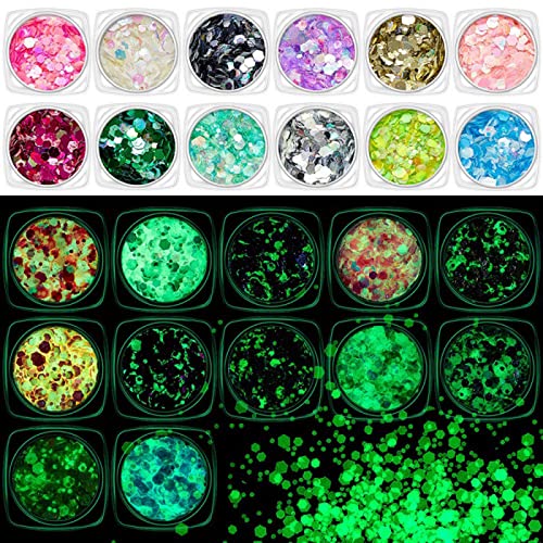 Nagelkunst Luminöser 3D Holographischer Glänzender Hexagonförmiger Glitzeraufkleber Geeignet Für Harz Making Kunsthandwerk von GAOFESA