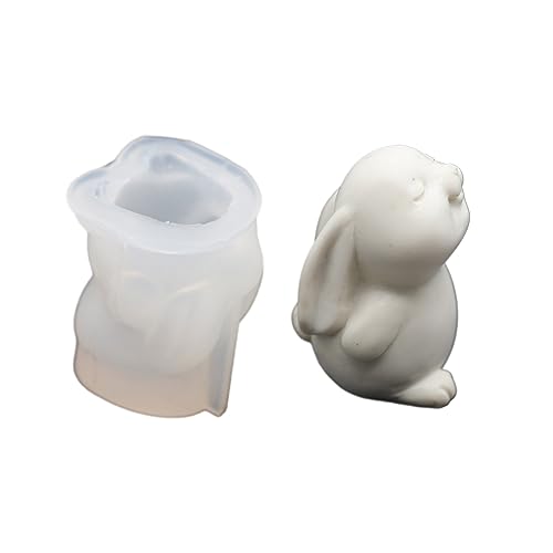 Osterkaninchen Silikonformen Wiederverwendbares 3D Knollen Hasen Kerzenformen Nicht Stick Duft Kerzenform von GAOFESA