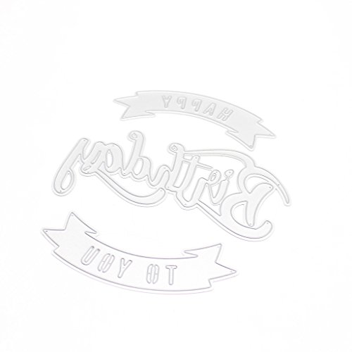 Stanzschablonen mit Aufschrift "Happy Birthday", Metall, Stahl, für Scrapbooking, Album, Stanzformen von GAOFESA