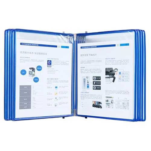 Wand-Präsentationstafel, Wand-Referenz-Organizer mit 10 leicht zu ladenden Taschen für Werkstatt, Labor, Metalltafelständer von GAOFESA