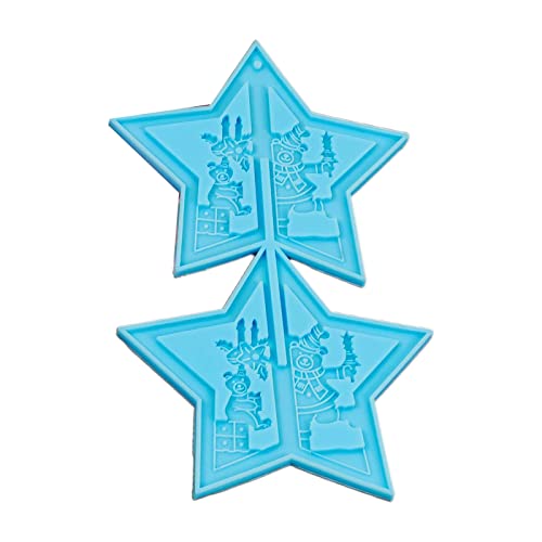 Weihnachtsbaum Fünf Punkte Stern Silicon Anhänger Dekoration Form Epoxidharz Guss Schmuck Handwerk Machen von GAOFESA