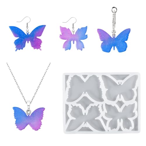 4 Hohlraum Schmetterlingskristallharzform Set Für Schmuck Die Silikon Anhängerform Ideal Für Ohrringe Halsketten Broschen von GAOINTELL