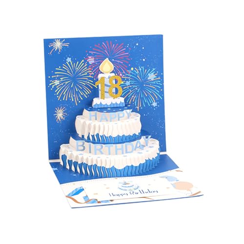 GAOINTELL Festival 3D Geburtstagsgrußkarte Erfreut 3D Popup Kuchen Geburtstagskarte Mit Funkelnden Ausstellungskarte von GAOINTELL