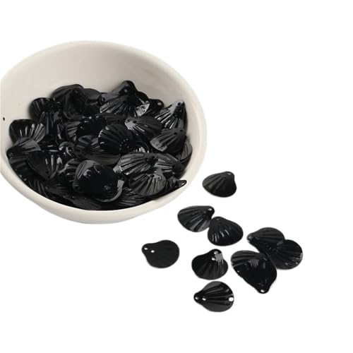 10 g 13 mm Muschel-PVC-Pailletten, lose, for Nähen, Verzierungen, Handarbeit for Kleidung(Black) von GAOJUDAF