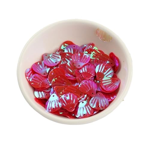 10 g 13 mm Muschel-PVC-Pailletten, lose, for Nähen, Verzierungen, Handarbeit for Kleidung(Red) von GAOJUDAF