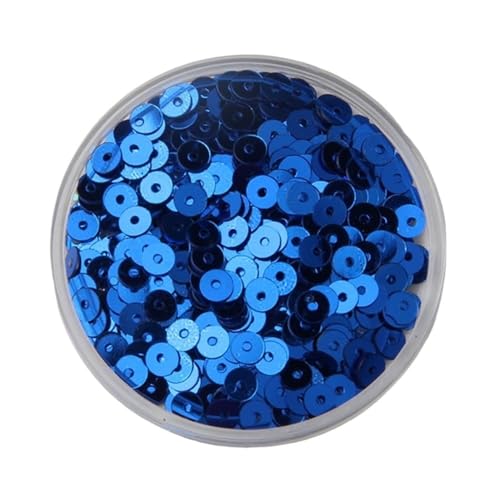 10 g – 50 g flache, runde Pailletten for Basteln, lose Stickpailletten mit Löchern for Kostümdekoration(Blue,8mm*20) von GAOJUDAF