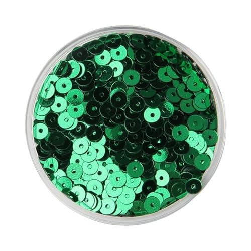 10 g – 50 g flache, runde Pailletten for Basteln, lose Stickpailletten mit Löchern for Kostümdekoration(Green,6mm*10) von GAOJUDAF
