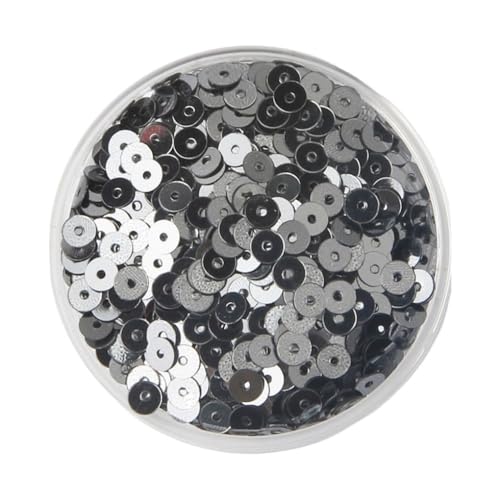 10 g – 50 g flache, runde Pailletten for Basteln, lose Stickpailletten mit Löchern for Kostümdekoration(Grey,8mm*10) von GAOJUDAF
