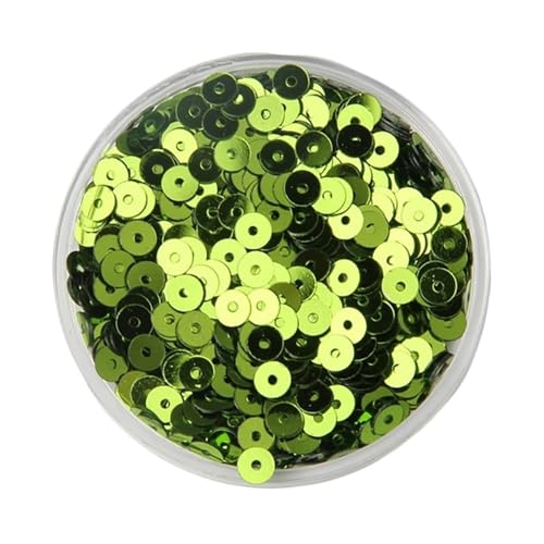10 g – 50 g flache, runde Pailletten for Basteln, lose Stickpailletten mit Löchern for Kostümdekoration(Light Green,5mm*50) von GAOJUDAF
