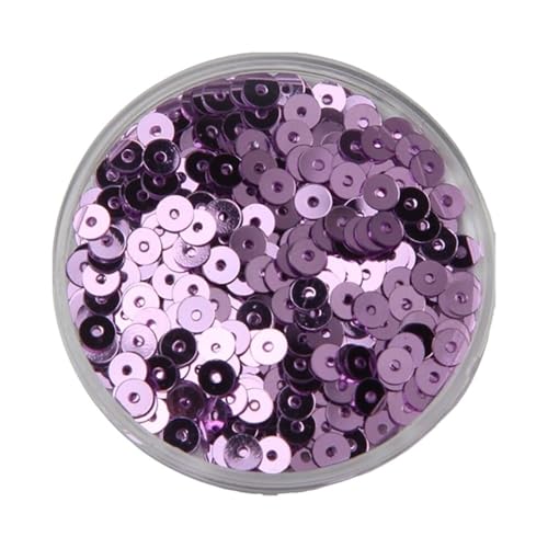 10 g – 50 g flache, runde Pailletten for Basteln, lose Stickpailletten mit Löchern for Kostümdekoration(Light purple,5mm*20) von GAOJUDAF